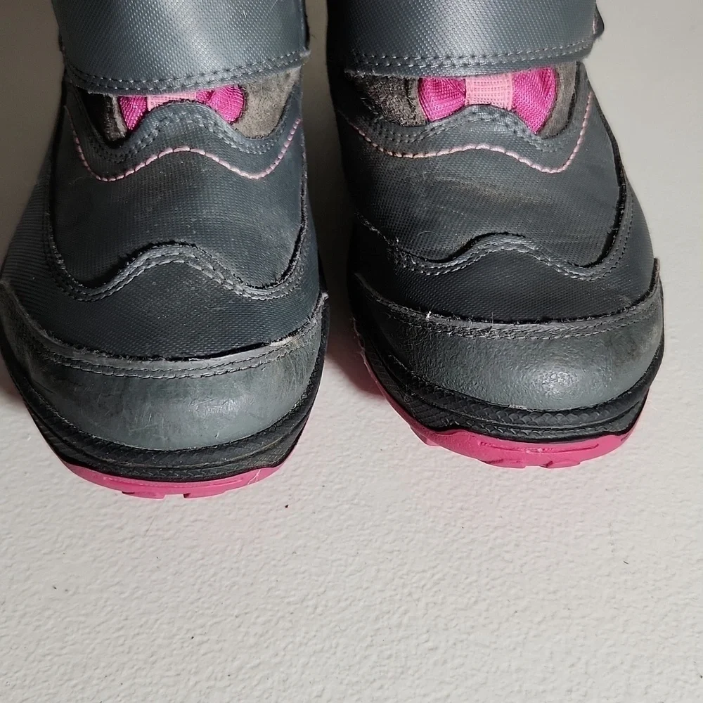 Timberland thermolite kids girls snow boots waterproof size 3 girls pink gray